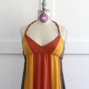 Mossimo Vertical Stripe Colorblock Halter Dress